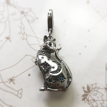 Neko Cat in the Stars 925 Silver Pendant