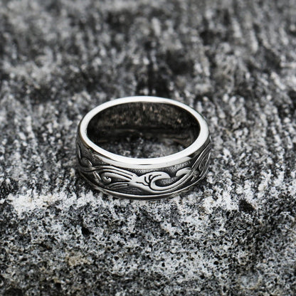 Ocean Waves  Stainless Steel Ring