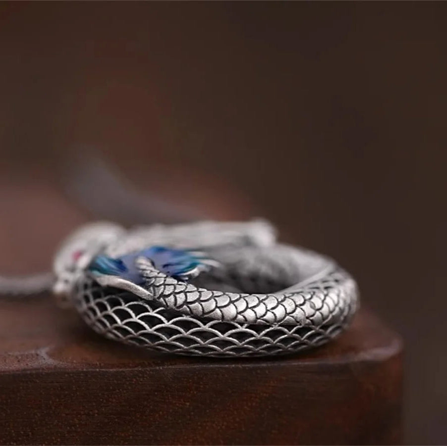 Phoenix and Dragon 999 Fine Silver Necklace