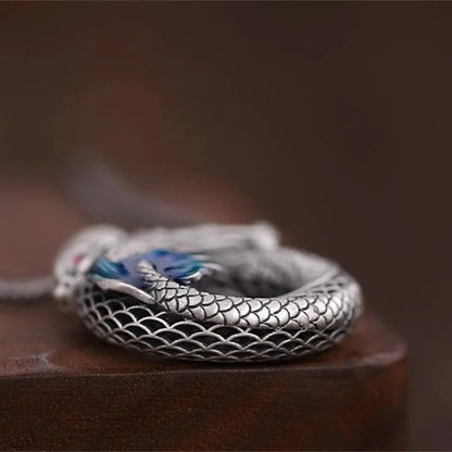 Phoenix and Dragon 999 Fine Silver Necklace