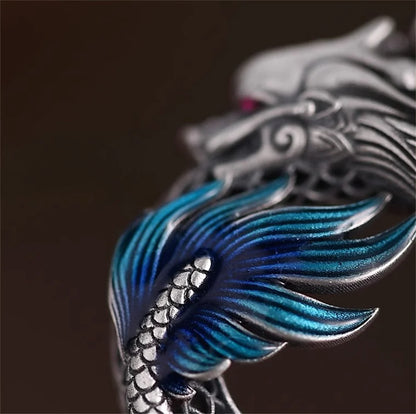Phoenix and Dragon 999 Fine Silver Necklace