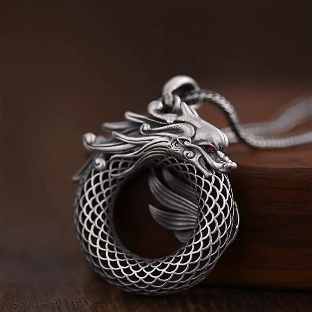 Phoenix and Dragon 999 Fine Silver Necklace