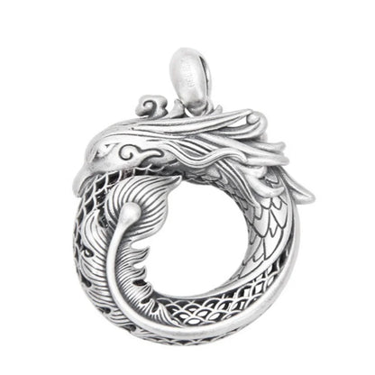 Phoenix and Dragon 999 Fine Silver Necklace