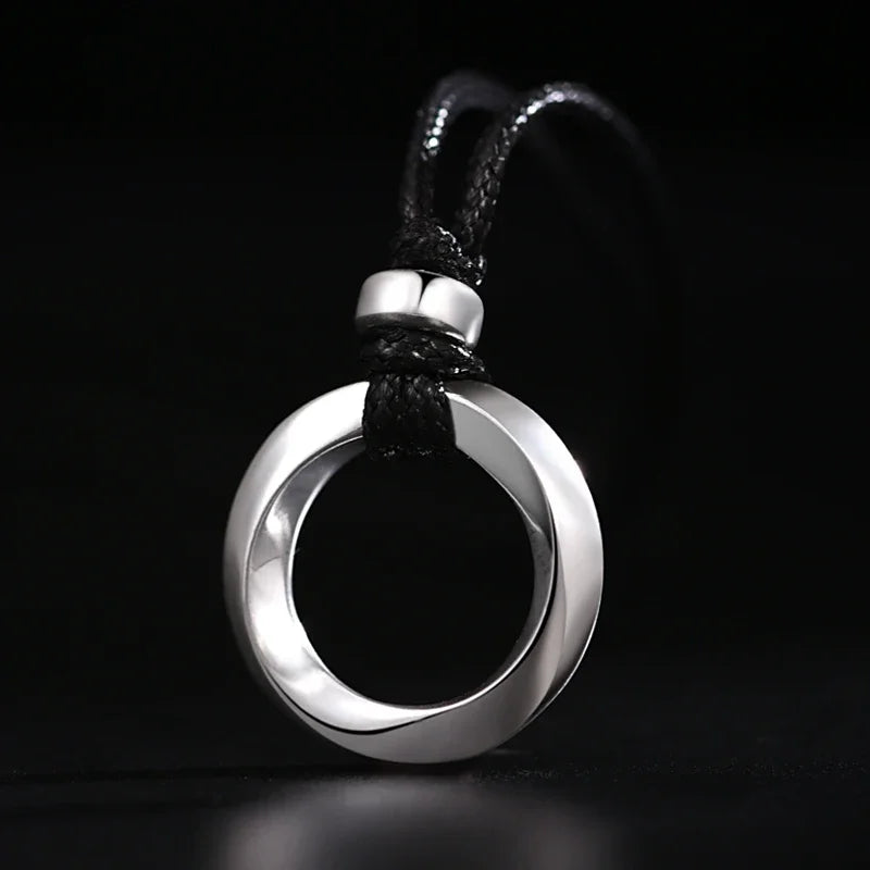 Pure Silver 990 Fine Silver Mobius Necklace