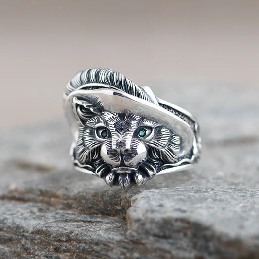 Puss in Boots Lucky Neko Cat Adjustable 925 Sterling Silver Ring