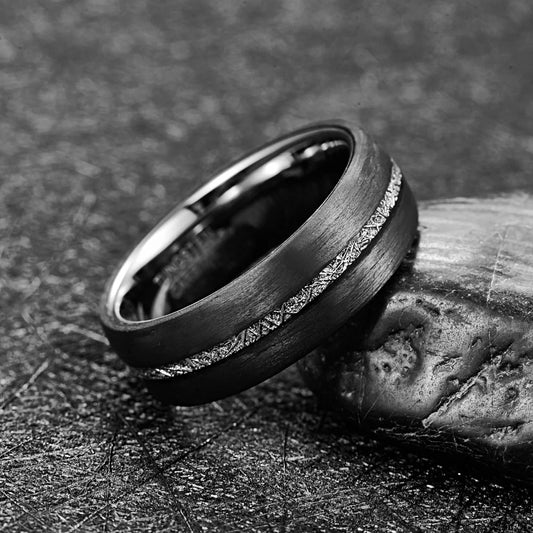 Raijin Thunderbolt in the Night Tungsten Carbide Ring