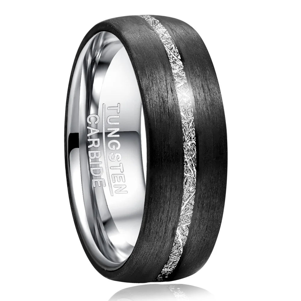Raijin Thunderbolt in the Night Tungsten Carbide Ring