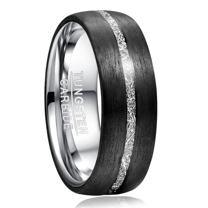 Raijin Thunderbolt in the Night Tungsten Carbide Ring