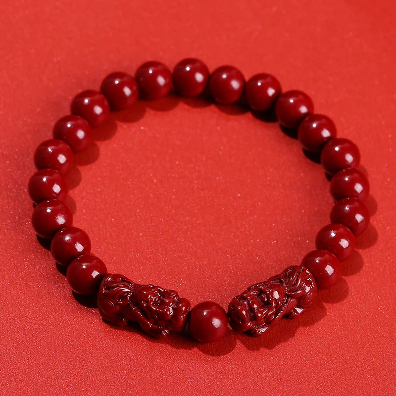 Red Cinnabar Beads Bracelet