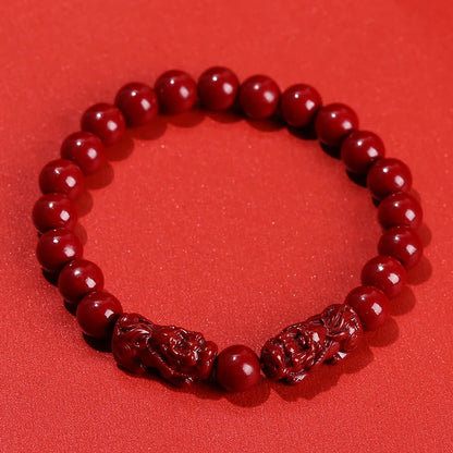 Red Cinnabar Beads Bracelet