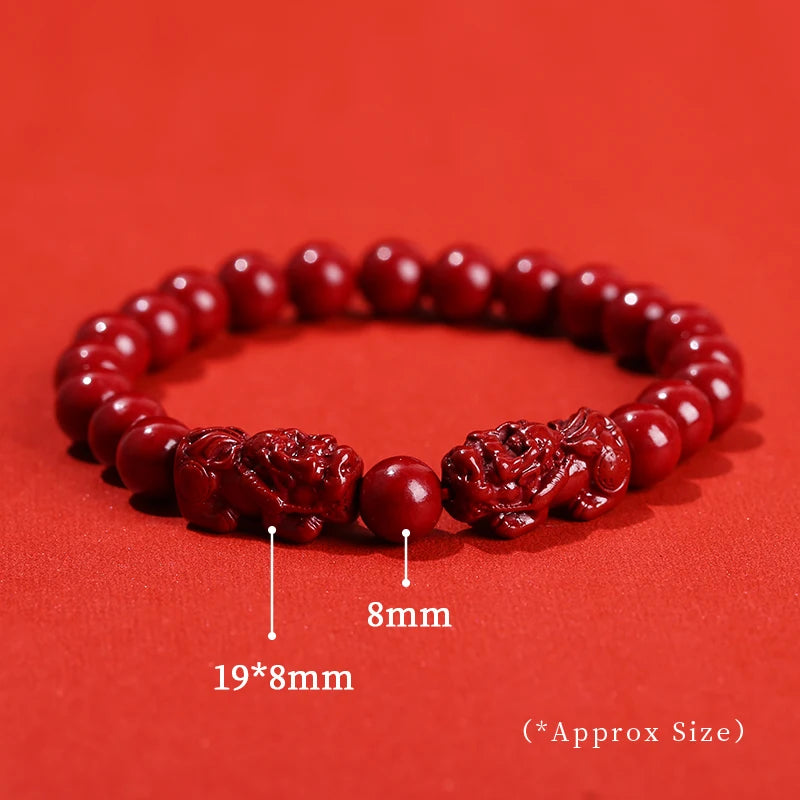Red Cinnabar Beads Bracelet