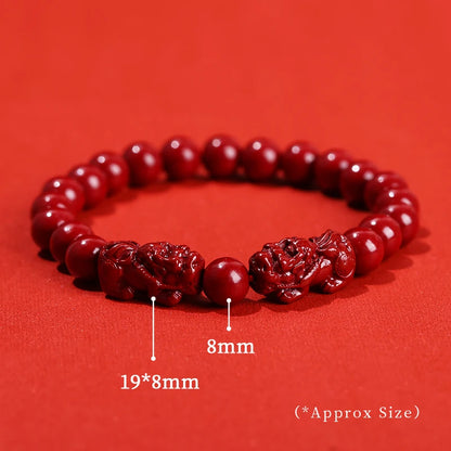 Red Cinnabar Beads Bracelet