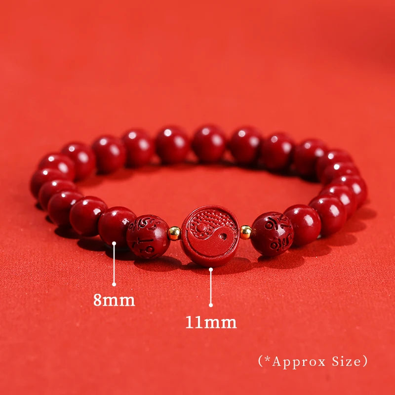 Red Cinnabar Beads Bracelet