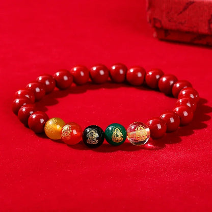 Red Cinnabar Beads Bracelet