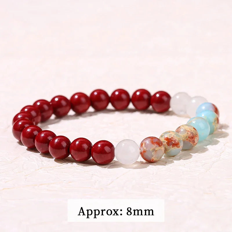 Red Cinnabar Beads Bracelet