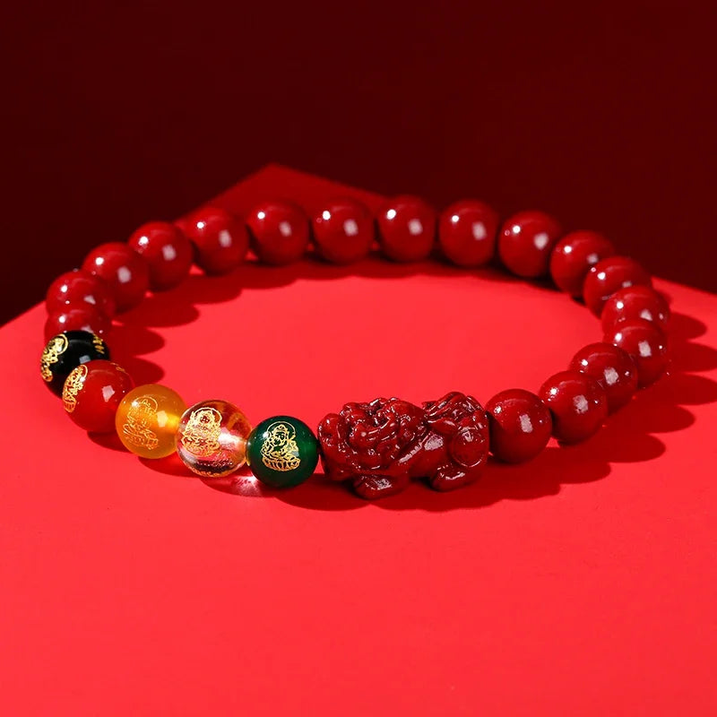Red Cinnabar Beads Bracelet