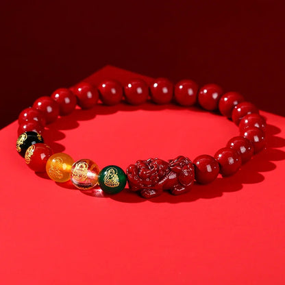Red Cinnabar Beads Bracelet