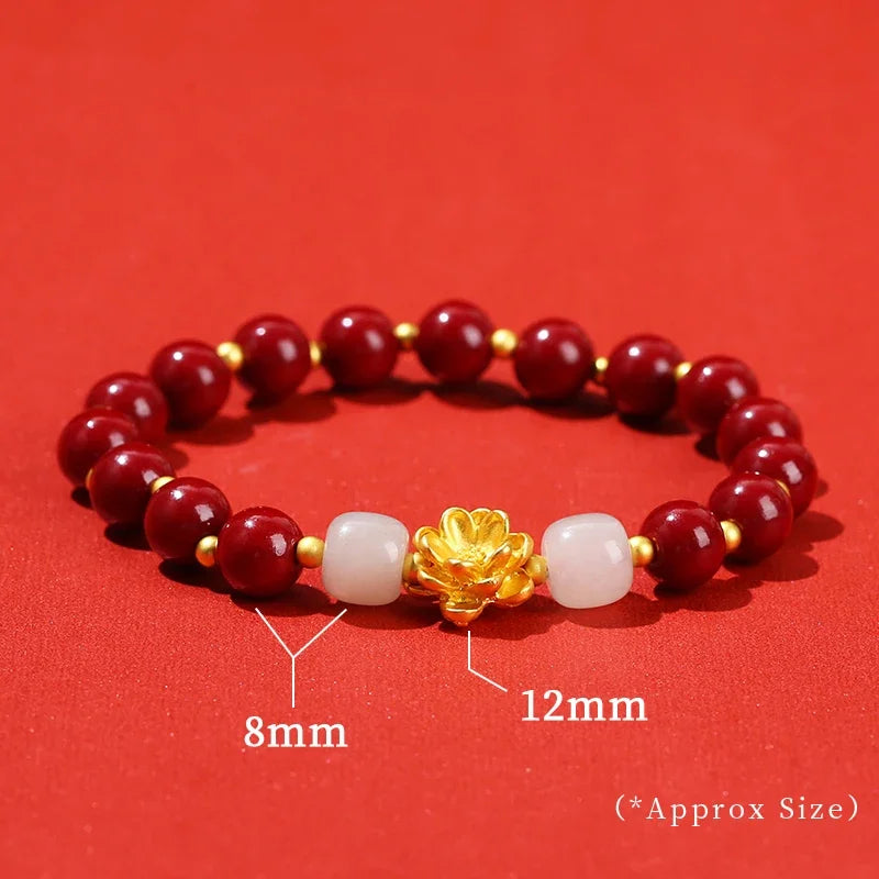 Red Cinnabar Beads Bracelet