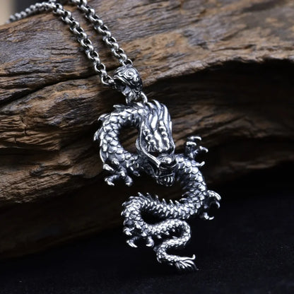 The Silver Dragon Ryujin Kami of Seas 925 Sterling Silver Necklace