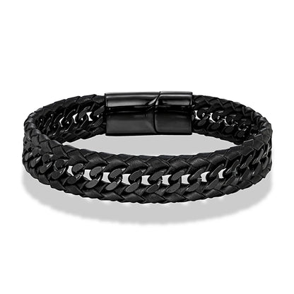 Mizuhiki Steel and Leather Braided Bracelet