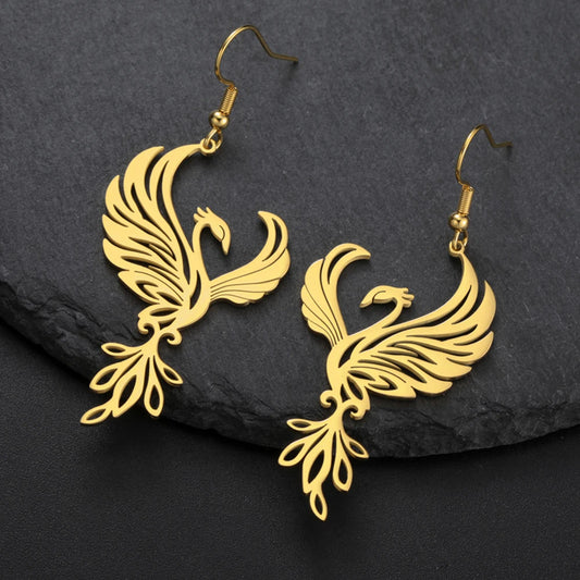 Regal Phoenix Surgical Steel Earrings and Necklace