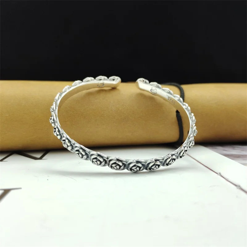 Garden Roses 925 Sterling Silver Bracelet