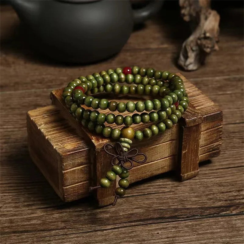 Buddhist Prayer Beads Obsidian Bracelet