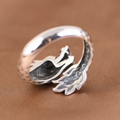 Watatsumi Dragon Kami of the Seas  Adjustable 925 Sterling Silver Ring