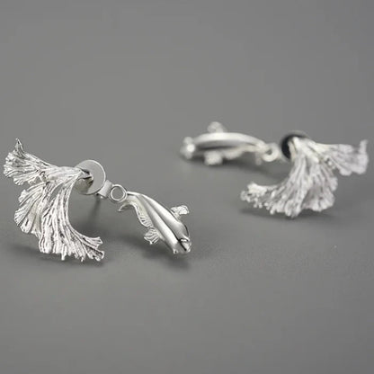 Koi Fish 925 Sterling Silver Earrings