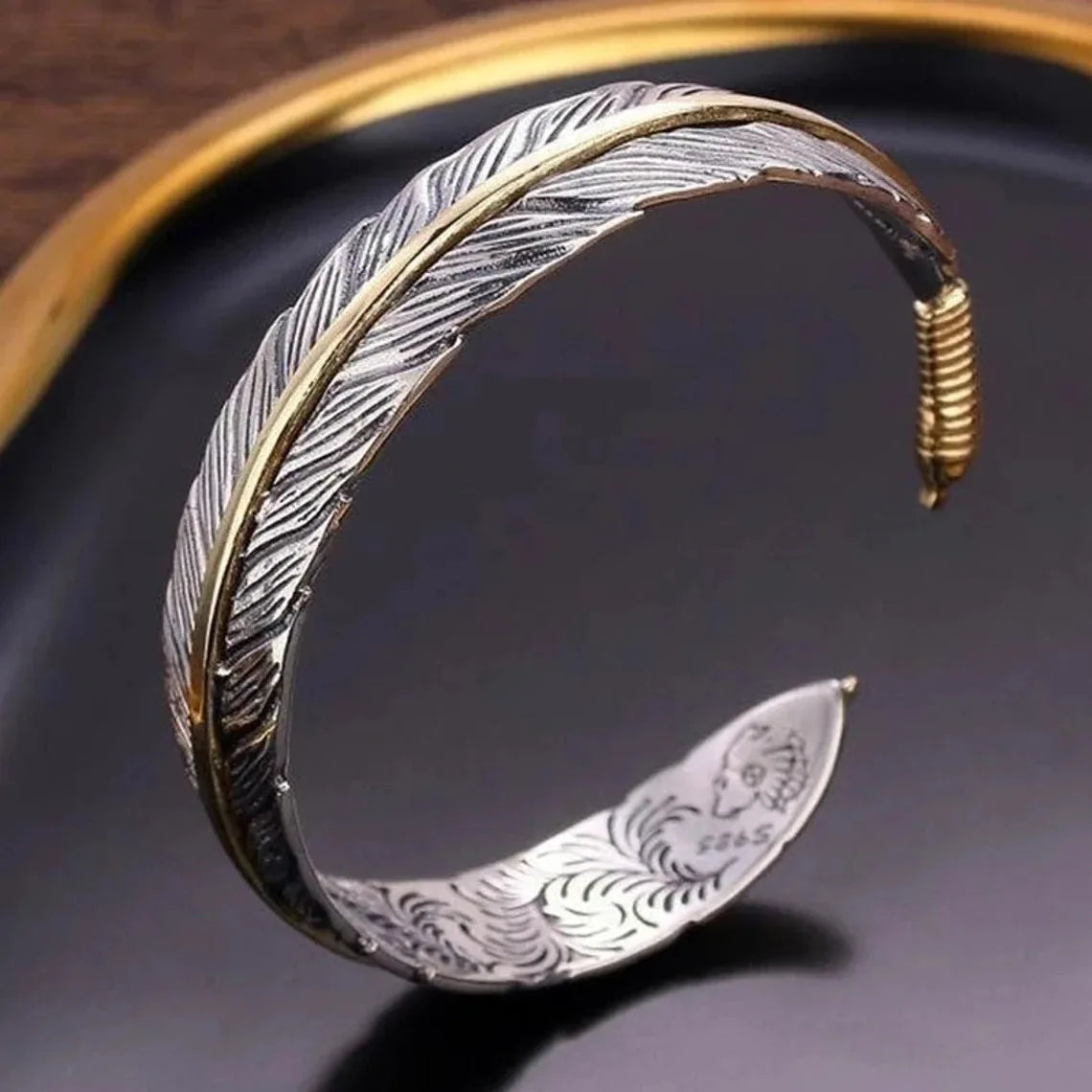 Crane Feather Steel Bracelet