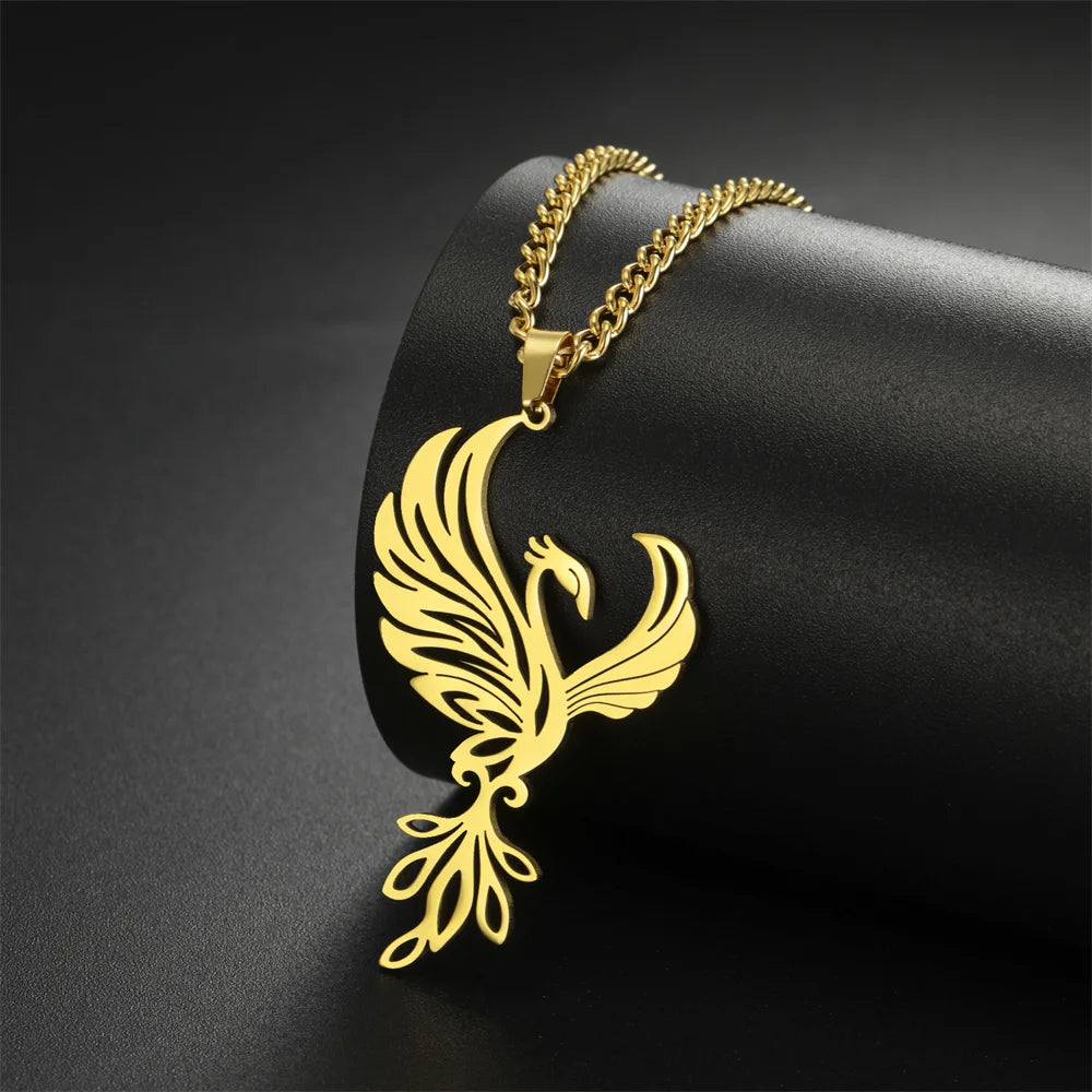 Regal Phoenix Surgical Steel Earrings and Necklace