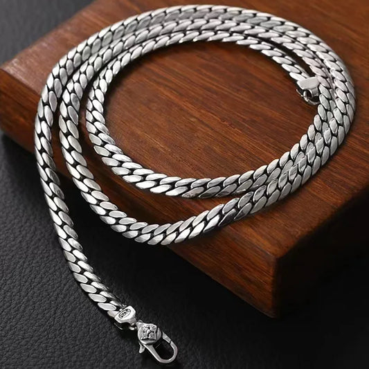 Ryu Dragon 925 Silver Snakebone Chain Necklace