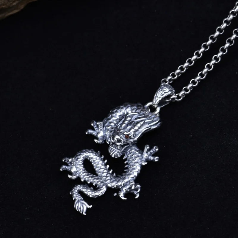 The Silver Dragon Ryujin Kami of Seas 925 Sterling Silver Necklace