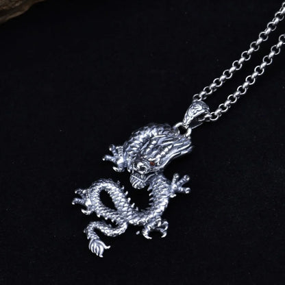The Silver Dragon Ryujin Kami of Seas 925 Sterling Silver Necklace