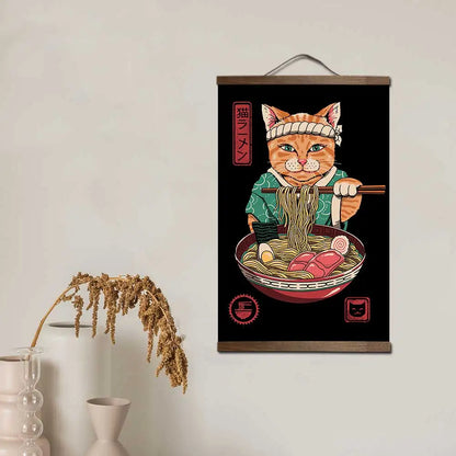 Samurai Cat Neko Wall Art