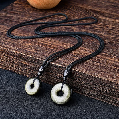 Tibetan Obsidian Protection Necklace