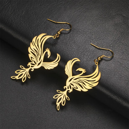 Regal Phoenix Surgical Steel Earrings and Necklace