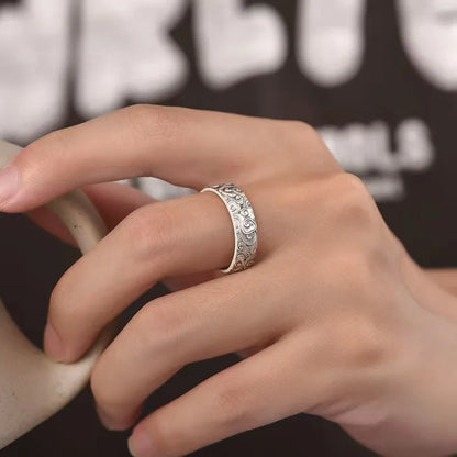 Sea Waves Adjustable Silver Plated Ring
