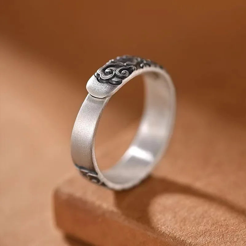 Sea Waves Adjustable Silver Plated Ring