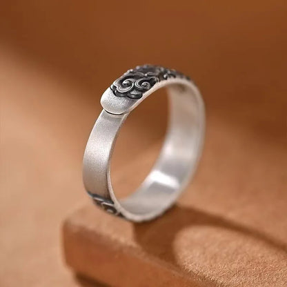Sea Waves Adjustable Silver Plated Ring