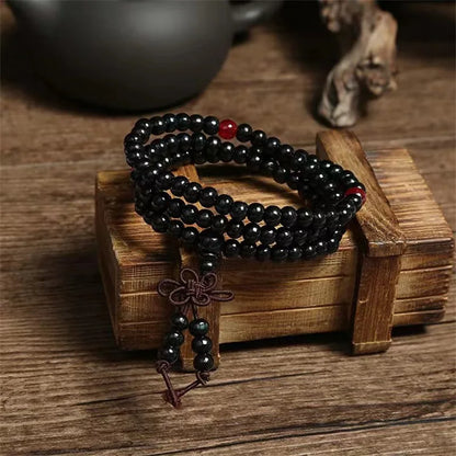 Buddhist Prayer Beads Obsidian Bracelet