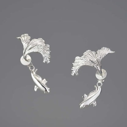 Koi Fish 925 Sterling Silver Earrings