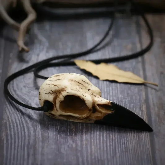 The Great Crow Skull in Resin Necklace