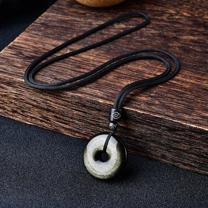 Tibetan Obsidian Protection Necklace