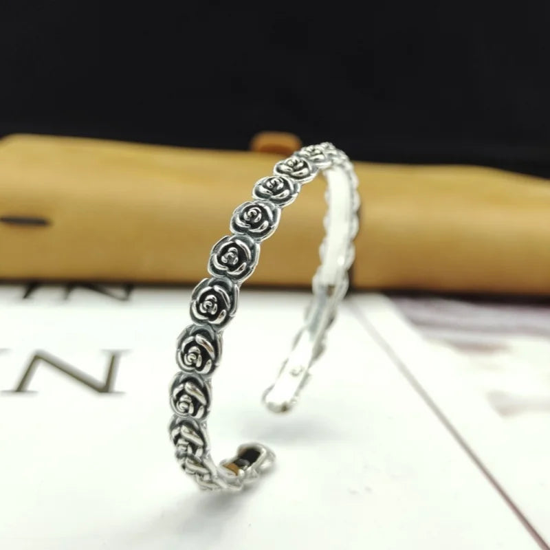 Garden Roses 925 Sterling Silver Bracelet