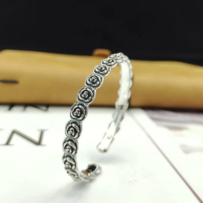 Garden Roses 925 Sterling Silver Bracelet