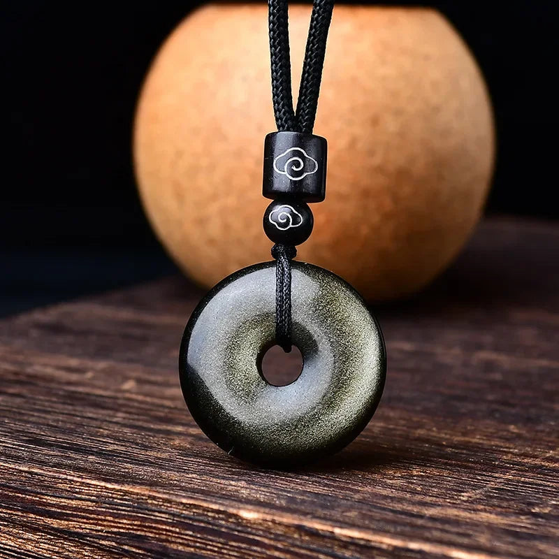 Tibetan Obsidian Protection Necklace
