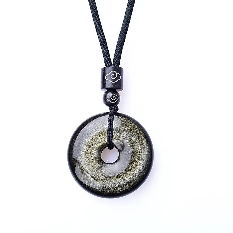 Tibetan Obsidian Protection Necklace