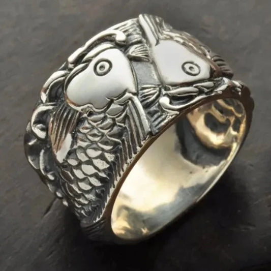 Koi Fish 925 Sterling Silver Ring