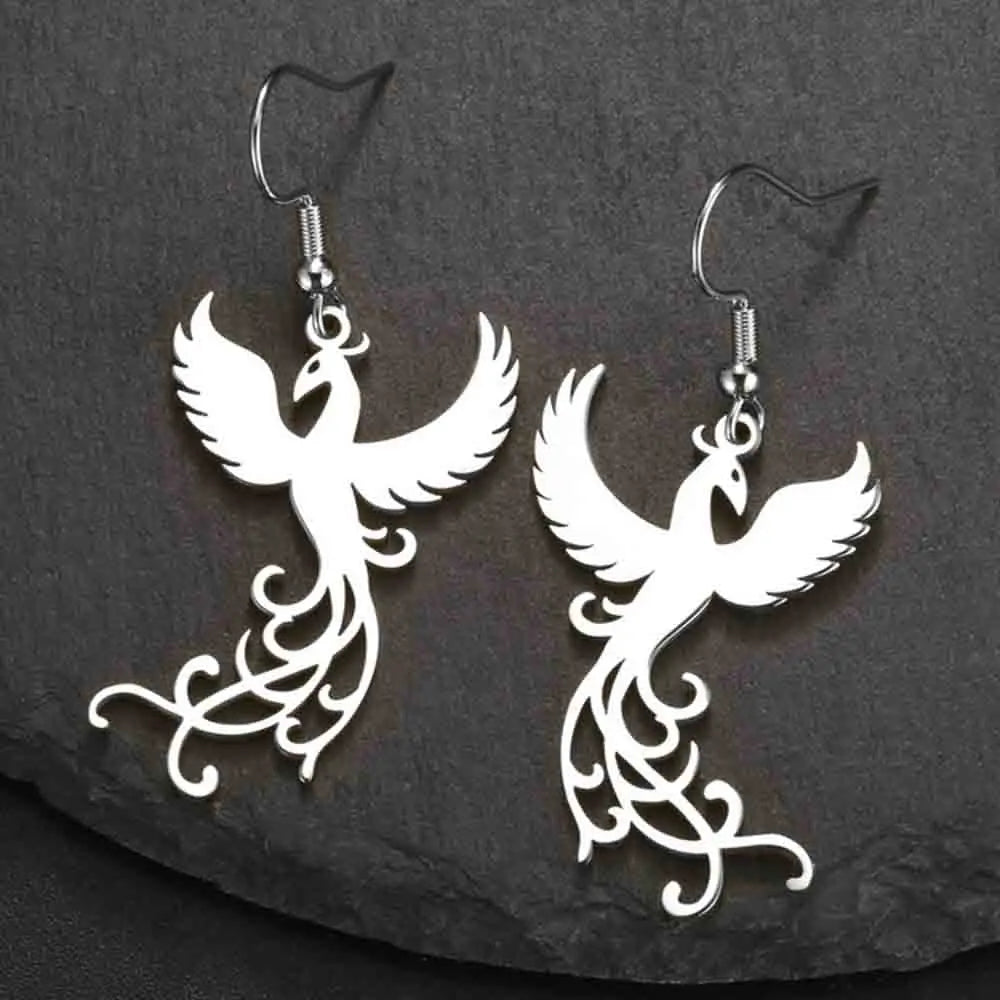 Regal Phoenix Surgical Steel Earrings and Necklace